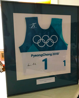 Cadre avec dossard PyeongChang 2018